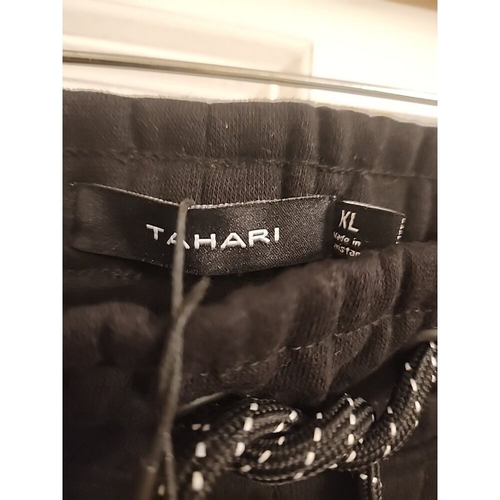TAHARI size XL  Mens black cotton athletic casual Shorts zippered pockets zip - Picture 5 of 8